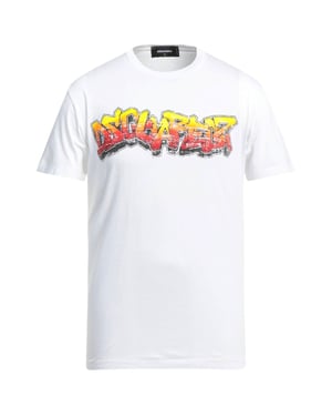 Dsquared2 Wall Tag Logo Wit T-shirt