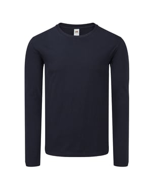 Fruit of the Loom Heren Iconic 150 Classic T-shirt met lange mouwen (Deep Navy)