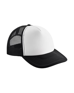 Beechfield Kinderen/Kinderen Vintage Snapback Trucker Cap (Zwart/Wit)