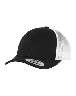 Flexfit Unisex Retro Trucker Cap voor volwassenen (Zwart/Wit)