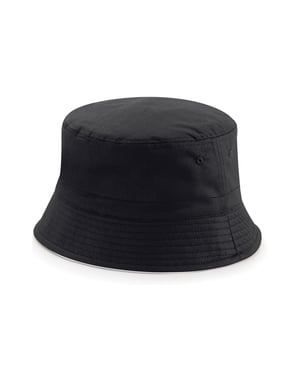 Beechfield Unisex omkeerbare emmerhoed voor volwassenen (Zwart/lichtgrijs)