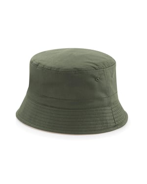 Beechfield Unisex omkeerbare emmerhoed voor volwassenen (Olijf/steen)