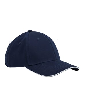 Beechfield EarthAware 6 Paneel Organic Cotton Sandwich Peak Cap (Franse marine / Wit)