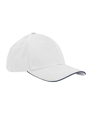 Beechfield EarthAware 6 Paneel Organic Cotton Sandwich Peak Cap (Witte/franse marine)