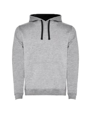 Roly Heren Urban Hooded Sweatshirt (Heide Grijs/Zwart)