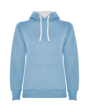 Roly Dames/Dames Urban Hooded Polycotton Sweatshirt (Hemelsblauw/Wit)