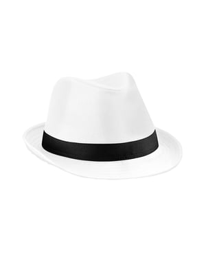 Beechfield Unisex Fedora Volwassenen (Wit/zwart)