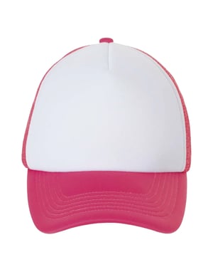 SOLS Bubble Colour Block Baseball Cap (Wit/neon-koraal)