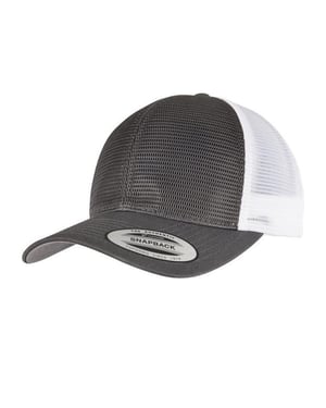 Flexfit 360 Tweekleurige Omnimesh Cap (Houtskool/Wit)