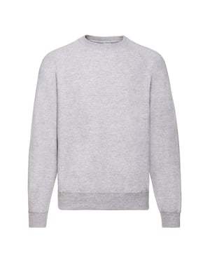 Fruit of the Loom Heren Klassiek Effen Raglan Sweatshirt (Heide Grijs)