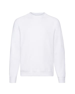 Fruit of the Loom Heren Klassiek Effen Raglan Sweatshirt (Wit)
