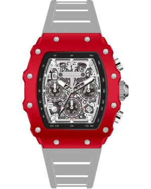 INVICTA Racing 69692 Herenhorloge - Quartz Uurwerk - Acryl met Zilveren Wijzerplaat - 43 mm