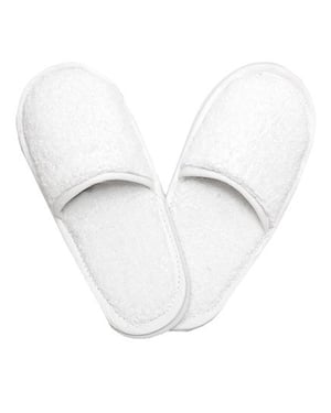 The One Towelling Uniseks Platte Katoenen Pantoffels voor Volwassenen (Wit/Wit)