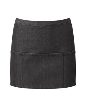 Premier Colours Collectie Denim schort met 3 zakken (Zwarte denim)