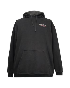 Balenciaga Politieke Campagne Medium Fit Hoodie in Zwarte Katoen