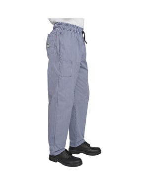Le Chef Professionele geruite koksbroek voor volwassenen (Blauw)