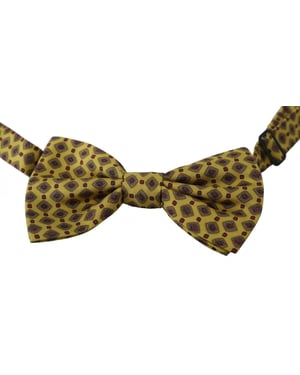 Dolce & Gabbana Geel Patroon Silk verstelbare nek herenbind