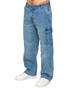 Enzo Milano | Heren Cargo Jeans met Wijde Pijpen