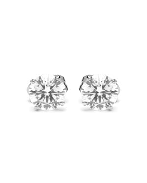 Luxenter Oorbellen met glanzende zirkonia, afgewerkt in zilver - Verak