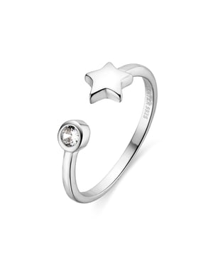 Luxenter 925 Sterling Zilver en Rhodium Plated Briljant Zirkonia Ring - Fazih