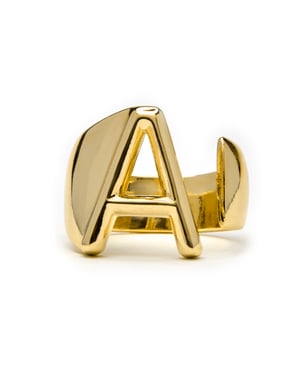 Luxenter Ring met 18-karaats geelgouden afwerking - Alphabet