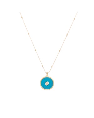 Luxenter Ketting met 18-karaats geelgouden afwerking en turkoois - Salks