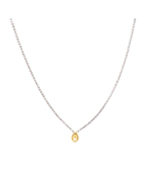 Luxenter Ketting van 925 sterling zilver en padparadscha met rhodiumafwerking - Lied