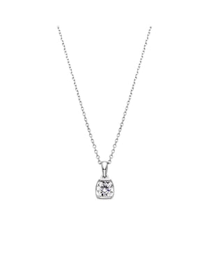 Luxenter 925 sterling zilveren ketting met glanzende zirkonia en rhodiumafwerking - Setentaitres