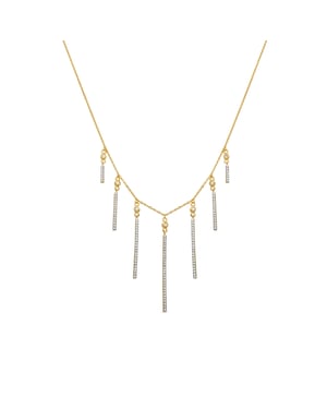 Luxenter 925 sterling zilveren ketting met glanzende zirkonia en 18-karaats goudkleurige afwerking - Luig