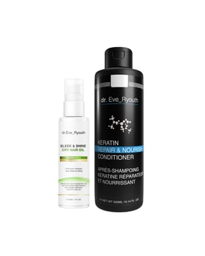Keratin Repair & Nourish Conditioner 300 ml + SLEEK & SHINE DROGE HAAROLIE 60 ML