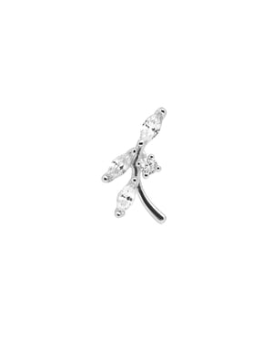 Luxenter Piercing met glanzende zirkonia, afgewerkt in 925 sterling zilver - Curat