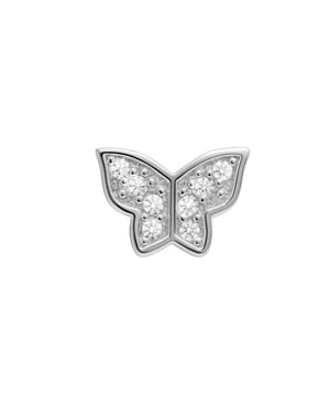 Luxenter Piercing met glanzende zirkonia, afgewerkt in 925 sterling zilver - Dosa