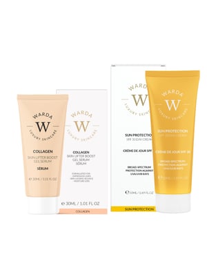 HUID OPVULLER BOOST COLLAGEEN GEL SERUM 30ml + ZONBESCHERMING SPF 30 DAGCRÈME 50ml