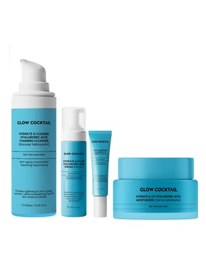 Hydrate & Lift Hyaluronzuur Moisturizer 50ml + Hydrate & Plump Hyaluronzuur Serum 30ml + Hydrate & Brighten Hyaluronzuur Oogcrème 15ml + Hydrate & Cleanse Hyaluronzuur Schuimende Reiniger 200ml