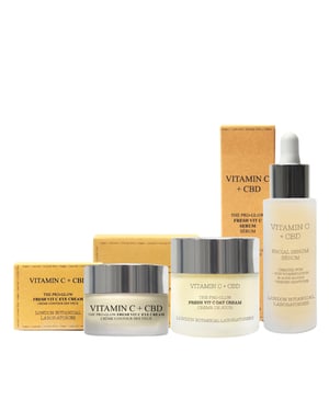 Vitamine C + CBD Serum 30ml + Vitamine C + CBD Oogcrème 15ml + Vitamine C + CBD | De Pro-Glow Fresh Vit C Dagcrème 50ml