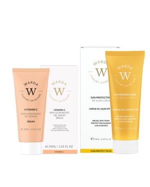 HUID GLOED BOOST VITAMINE C GEL SERUM 30ml + ZONBESCHERMING SPF 30 DAGCRÈME 50ml