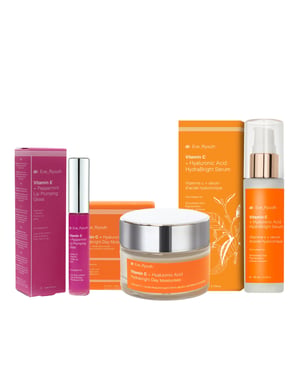 Vitamine E en Pepermunt Lippenvergroters 8ml + Vitamine C + Hyaluronzuur Hydrabright Nachtbevochtigende Crème 50ml + Vitamine C + Hyaluronzuur Hydrabright Serum 60ml