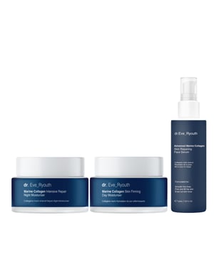 GEAVANCEERD MARIEN COLLAGEEN HUIDHERSTELLEND GEZICHTSSERUM 30ml + MARIEN COLLAGEEN HUIDVERSTEVIGENDE DAGCREME 50ml + MARIEN COLLAGEEN INTENSIEVE HERSTEL NACHTCREME 50ml