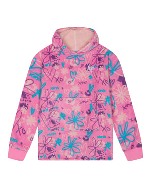 Meisjes Oversized Deken Blauw Scribble Hoodie Kinderen Fleece Warme Lounge Kleding