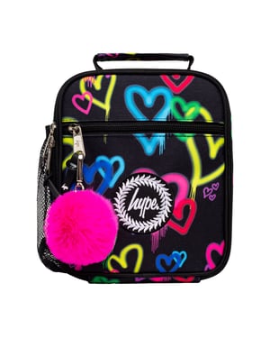 Kinderen Lunch Doos Zwarte Graffiti Harten | Thermisch Geïsoleerde Schooltas 4.5L