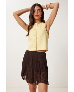 Getextureerde Minirok met Elastische Taille