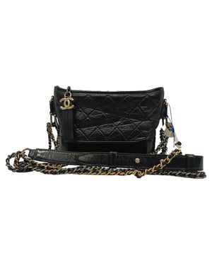 Chanel Small Gabrielle Hobo Bag in zwart kalfsleer