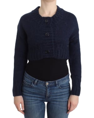 John Galliano Blauw verkorte cardigan
