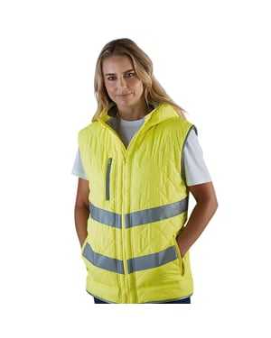 Yoko Heren Kensington Gilet met capuchon (Fluorescerend Geel)