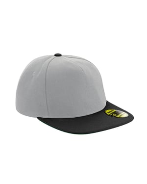Beechfield Unisex Adult Original Flat Peak Snapback Cap (Grijs/Zwart)