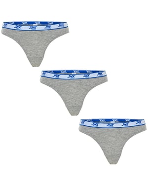JHK Dames/Dames Melange String (Set van 3) (Grijze Melange)