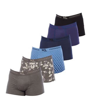 Verpakking van 6 stuks heren boxershorts KLBP6