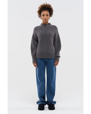 BENU Grijze Dames Alpaca Wollen Trui