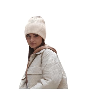 Beechfield Gebreide oversized muts (Havermout)