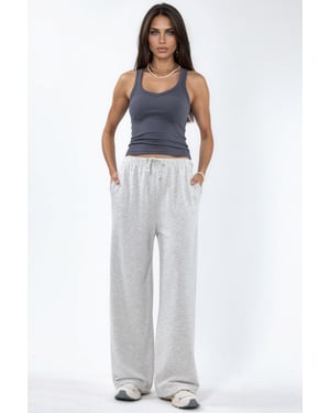 Dames Sweatpants van Katoenmix met Rechte Pijpen